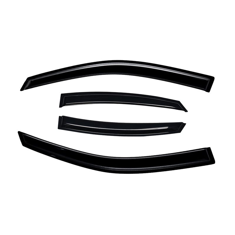 Lightronic Extra Durable Outside-Mount Auto Vent Window Visor, Fits 1996-2007 Ford Taurus Sedan, UV Protection Rain Guard, Original Wind Deflector, No-Drill Easy Install, Dark Smoke, 4-Pcs - Image 3